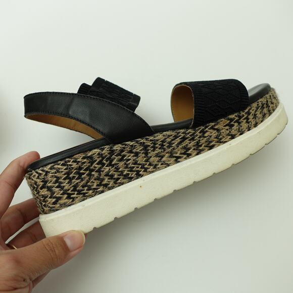 A/Anthropologie Womens Elastic Platform Slingback Sandals Black Multi EU 39 US 8 - Picture 7 of 7